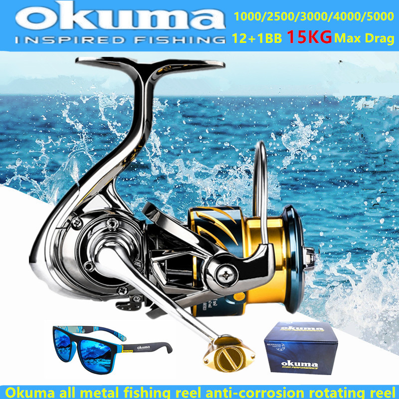 Surf Reel - Okuma Vollmetall-Angelrolle 12+1BB 15KG Max Bremskraft