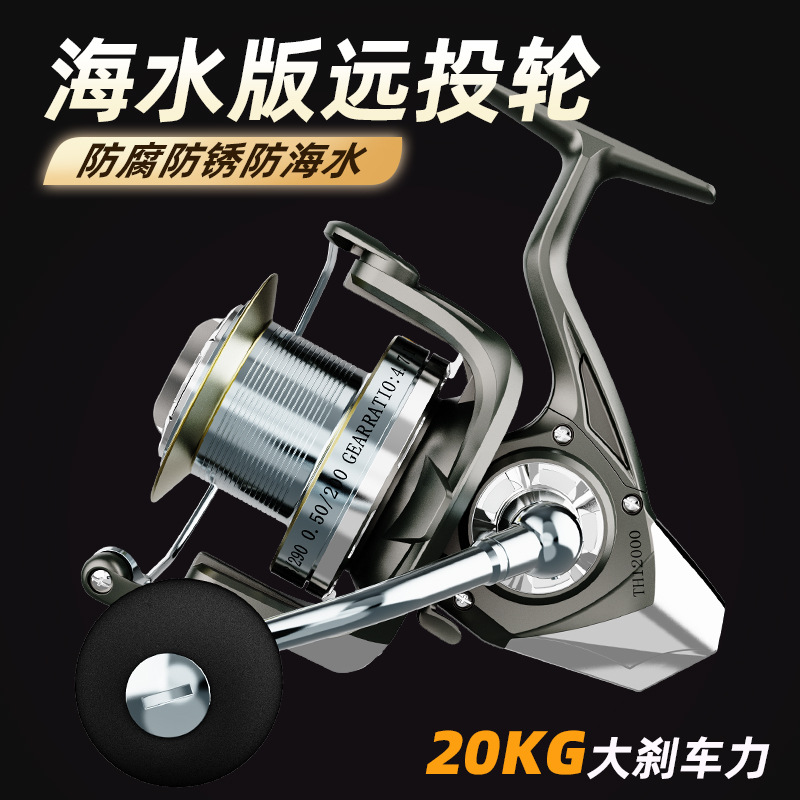 Ice Fishing Reel - Metall-Spinnrolle für Weitwurf, geeignet für Salzwasser-,