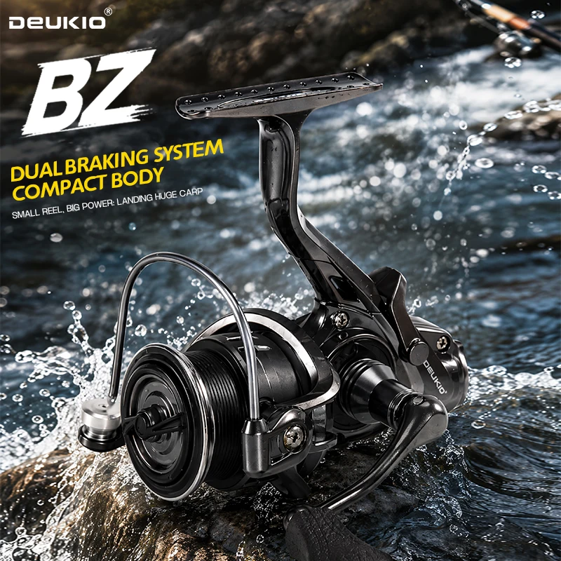Ice Fishing Reel - DEUKIO Mini Angelrolle mit Doppelbremsen-Design für