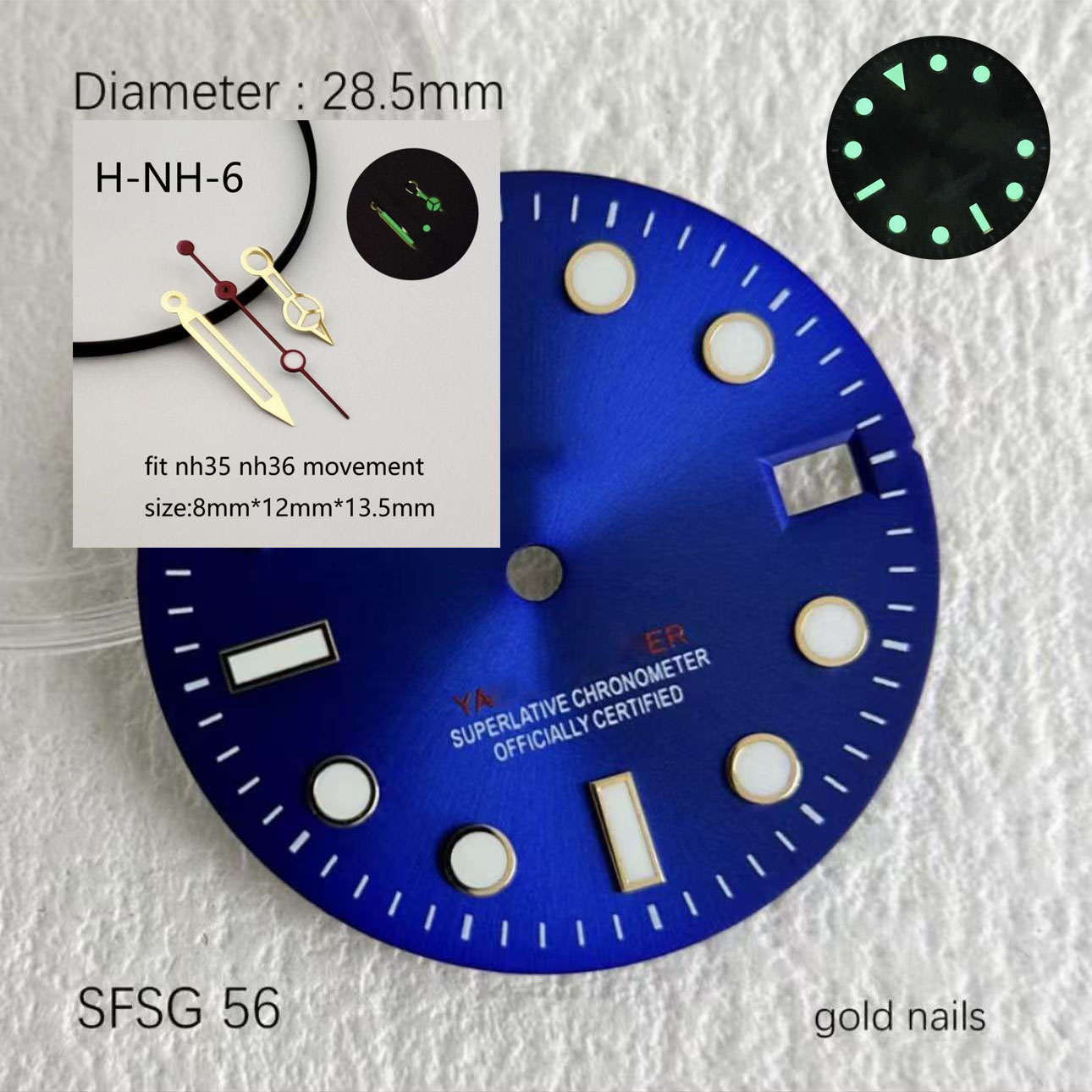 Heißer SUB 28,5mm NH35 Grün Le – Reel Case Bewertung und Preis