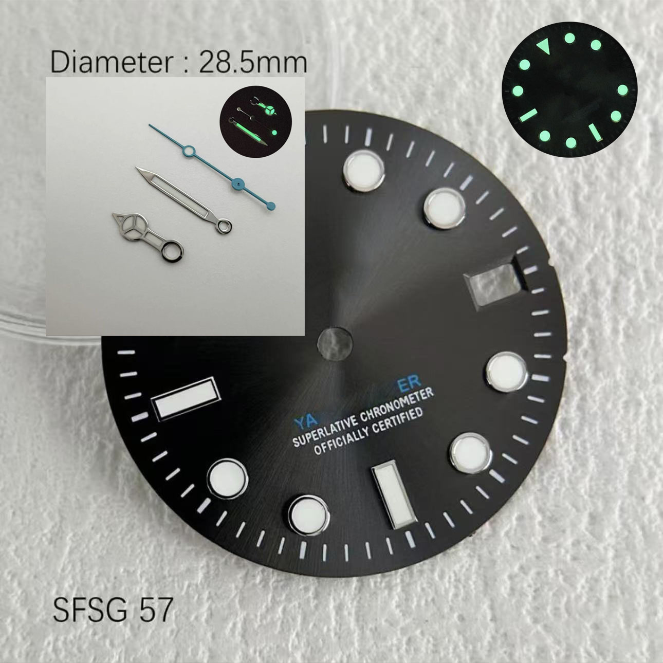 Heißer SUB 28,5mm NH35 Grün Le – Reel Case Bewertung und Preis
