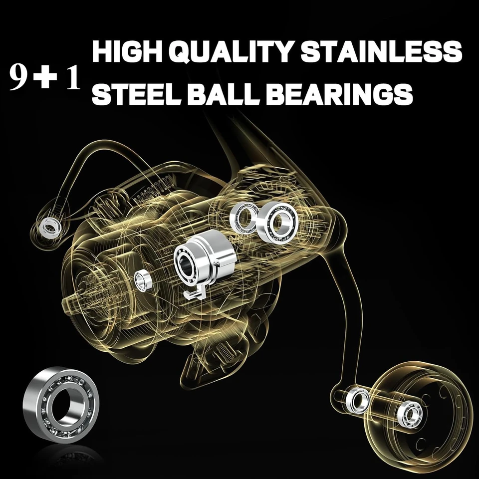 Spinnrolle, 9+1 BB Unglaublich – Spinning Reel Bewertung und Preis